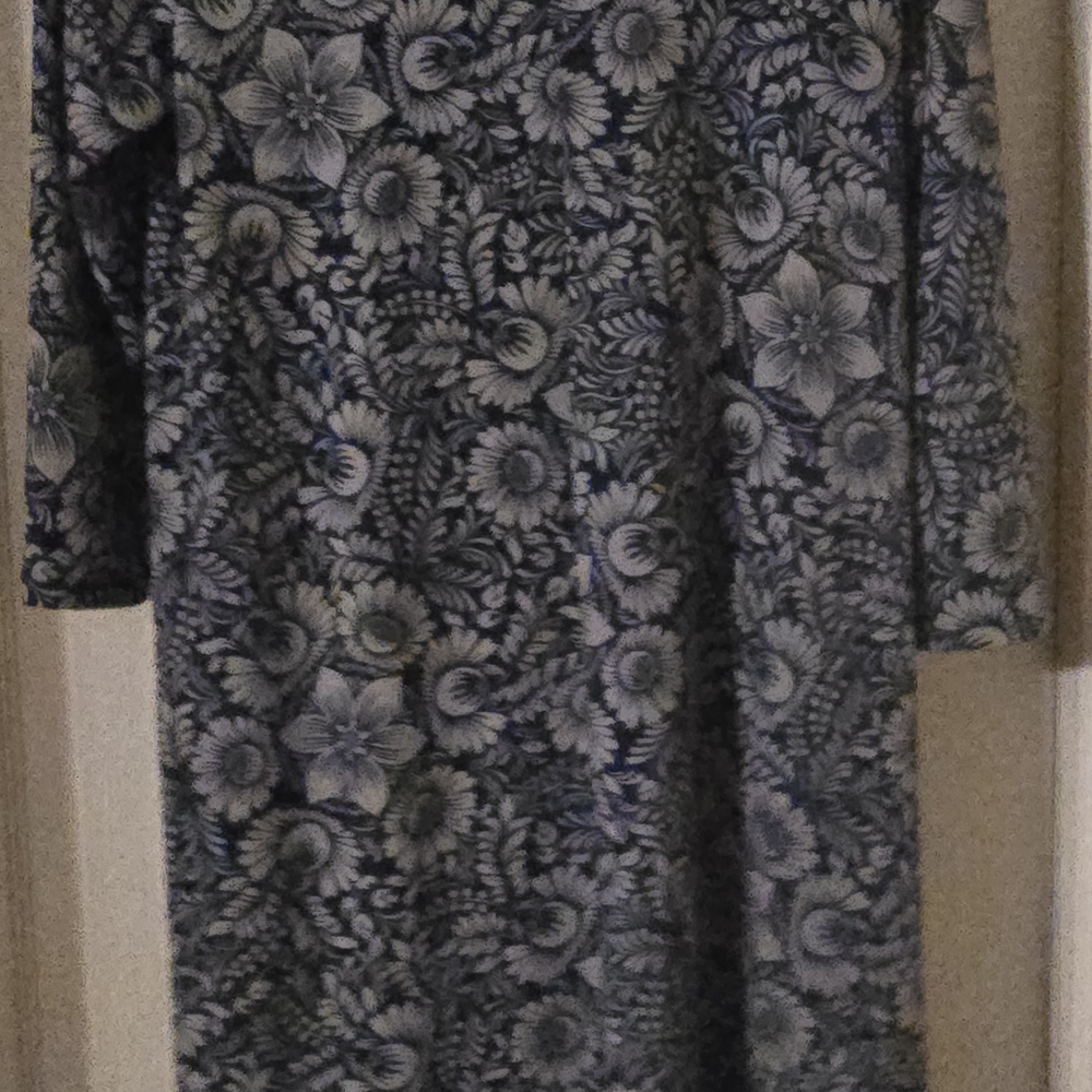 Floral Long Sleeve Dress in Navy